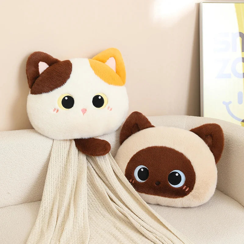 Kawaii Fluffy Cat Cushion Plush stuffed animal plush soft toy pillow pals plushie