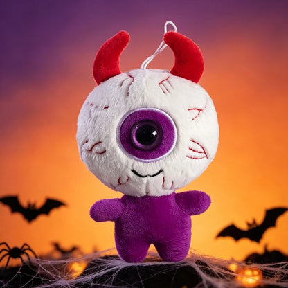Halloween One-Eyed Devil Plush Keychain Cute Eyeball Monster Stuffed Pendant Spooky Bag Hanging Ornament Horror Party Decor Gift PURPLE 15CM stuffed animal plush soft toy pillow pals plushie