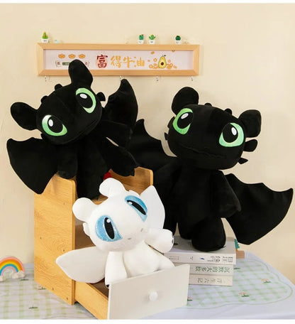 Chubby Toothless & Light Fury stuffed animal plush soft toy pillow pals plushie