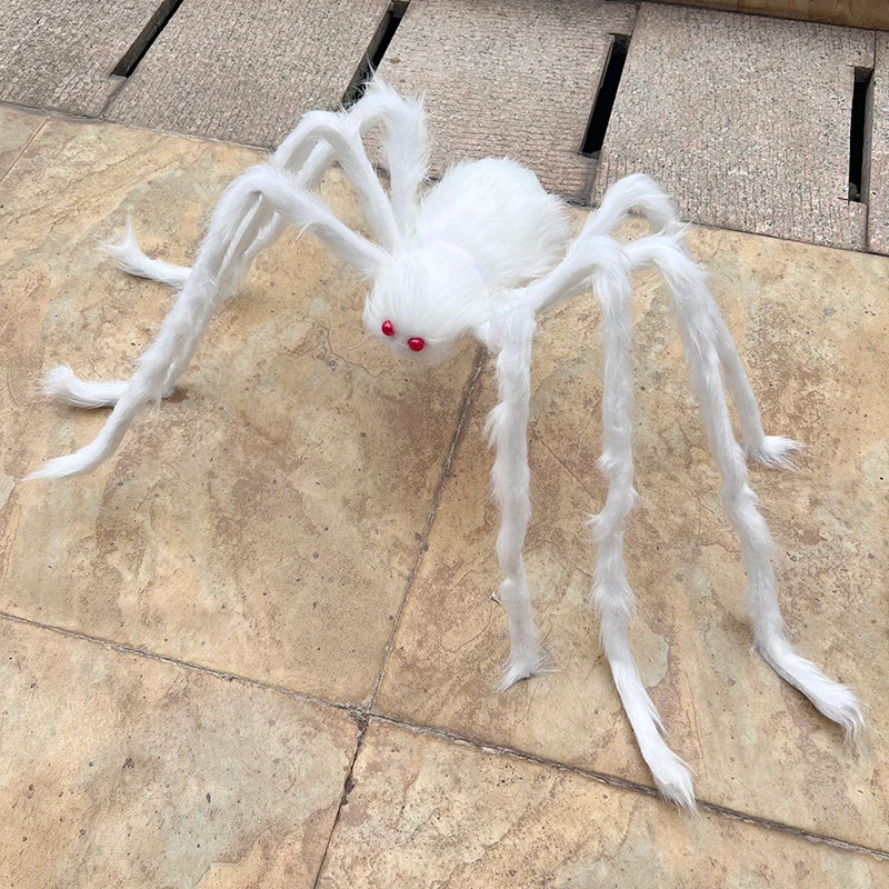 Halloween Black Giant Spider Scary Artificial Plush Spider Home Bar Haunted House Scene Ornaments Props Holiday Outdoor Decors stuffed animal plush soft toy pillow pals plushie