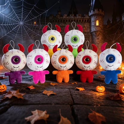 Halloween One-Eyed Devil Plush Keychain Cute Eyeball Monster Stuffed Pendant Spooky Bag Hanging Ornament Horror Party Decor Gift stuffed animal plush soft toy pillow pals plushie