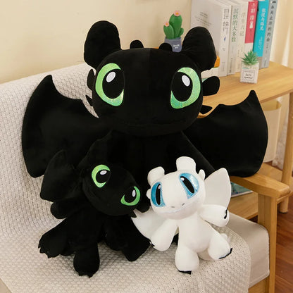Chubby Toothless & Light Fury stuffed animal plush soft toy pillow pals plushie