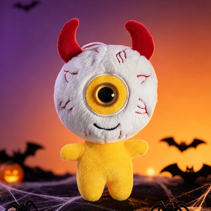 Halloween One-Eyed Devil Plush Keychain Cute Eyeball Monster Stuffed Pendant Spooky Bag Hanging Ornament Horror Party Decor Gift DARKYELLOW 15CM stuffed animal plush soft toy pillow pals plushie