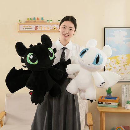 Chubby Toothless & Light Fury stuffed animal plush soft toy pillow pals plushie