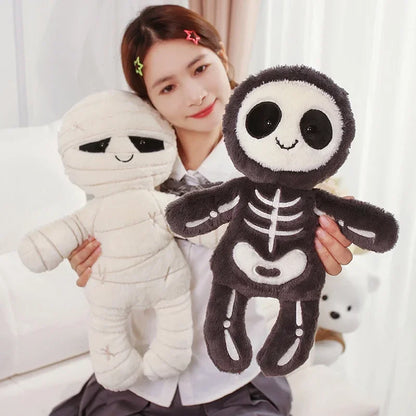 Skeleton & Mummy stuffed animal plush soft toy pillow pals plushie