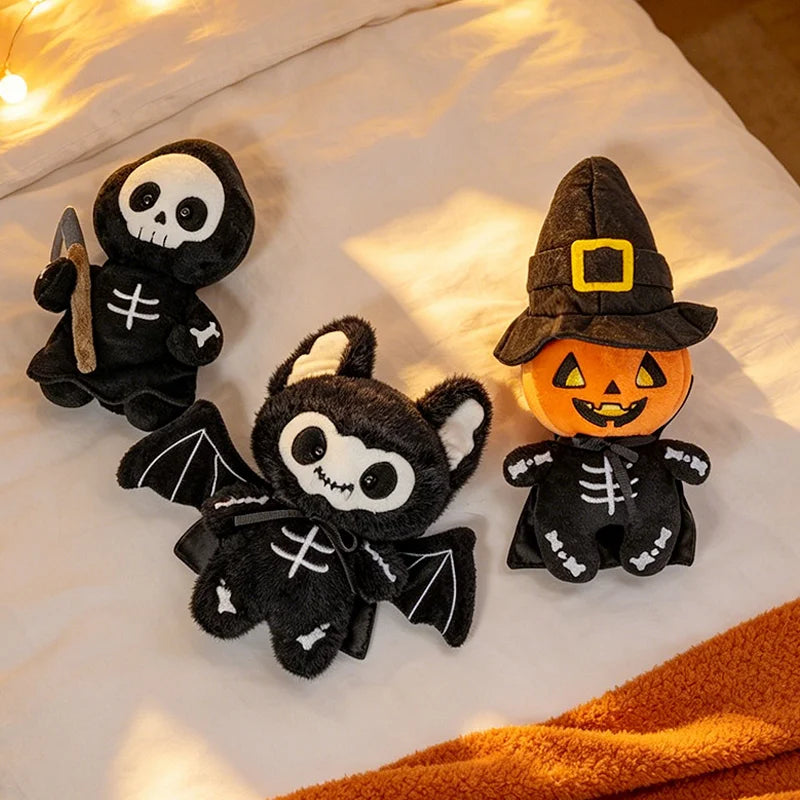 Halloween Plush Toy Soft Stuffed Ghost Bat Pumpkin Grim Reaper Dolls Cute Plushies for Kids Halloween Party Favors & Home Decor stuffed animal plush soft toy pillow pals plushie