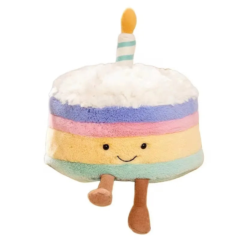 Rainbow Birthday Cake WHITE stuffed animal plush soft toy pillow pals plushie