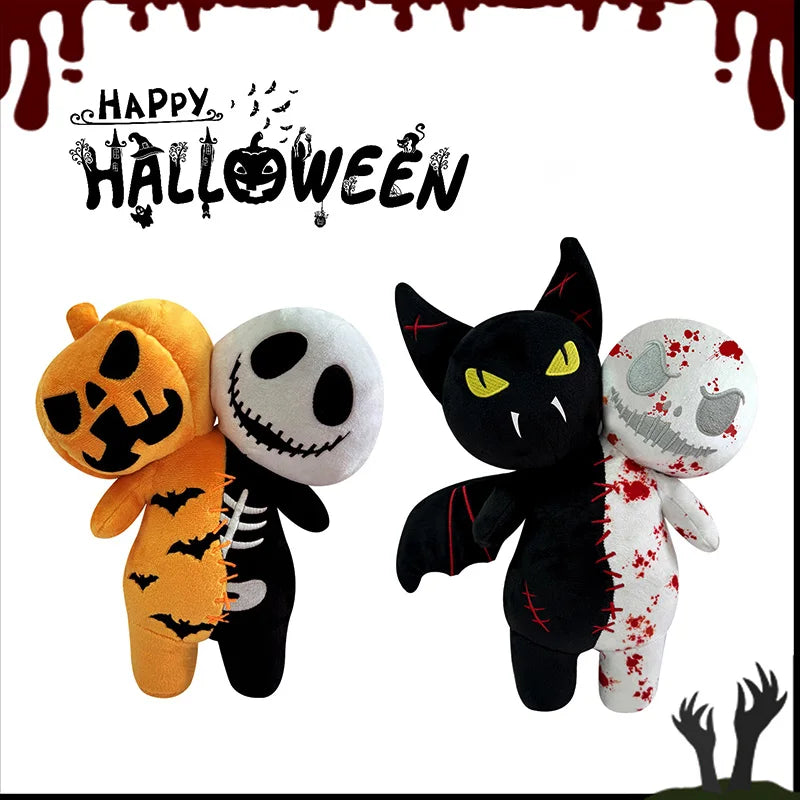 Halloween Double-headed Pumpkin Plush Toy Double Headed Skull Rabbit Horror Skull White Ghost Luminous Zombie Cat Halloween Gif stuffed animal plush soft toy pillow pals plushie
