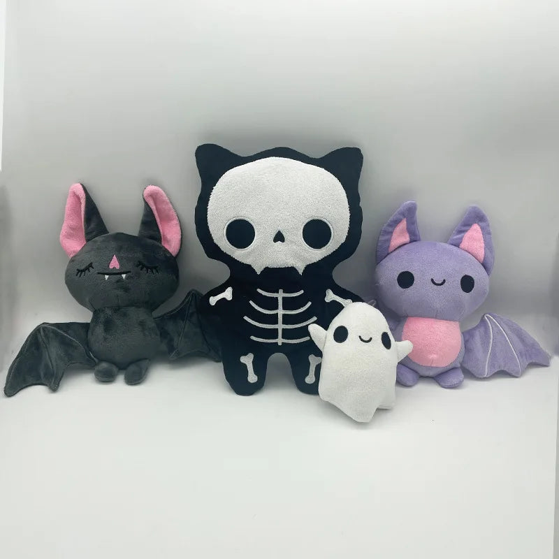 Halloween Plushies Mini Lavender Sleepy Bat Plush Toys Cute Cartoon Skeleton Cat Pillow Soft Ghost Models Halloween Kids Gifts stuffed animal plush soft toy pillow pals plushie