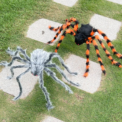 Halloween Black Giant Spider Scary Artificial Plush Spider Home Bar Haunted House Scene Ornaments Props Holiday Outdoor Decors stuffed animal plush soft toy pillow pals plushie