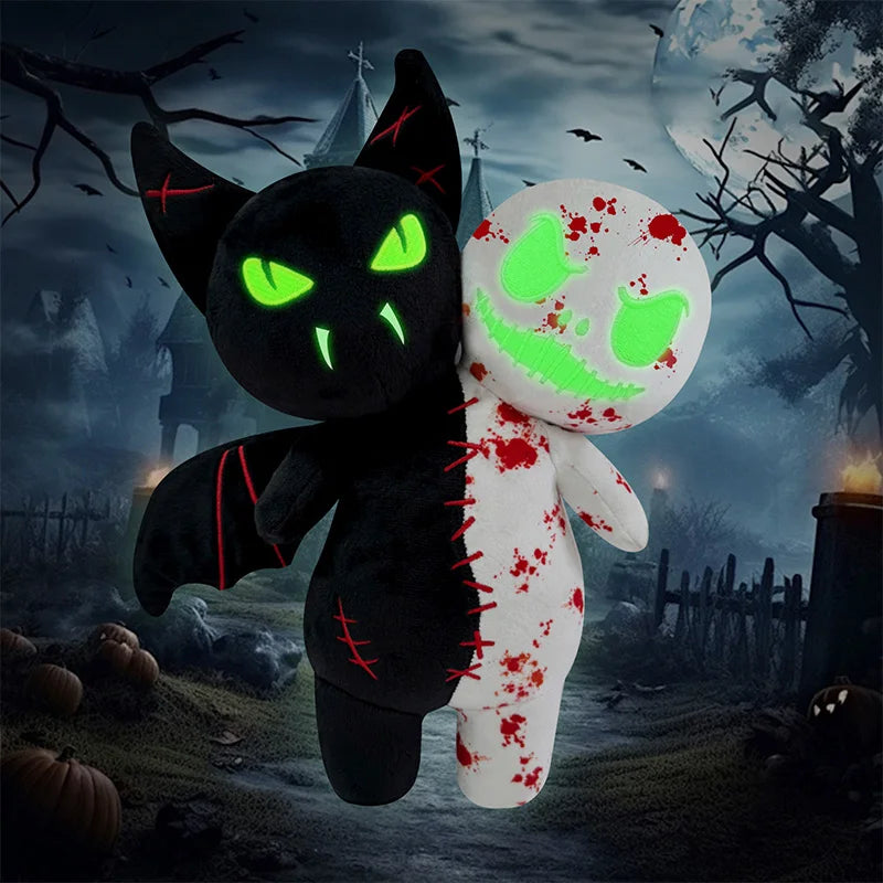 Halloween Double-headed Pumpkin Plush Toy Double Headed Skull Rabbit Horror Skull White Ghost Luminous Zombie Cat Halloween Gif stuffed animal plush soft toy pillow pals plushie