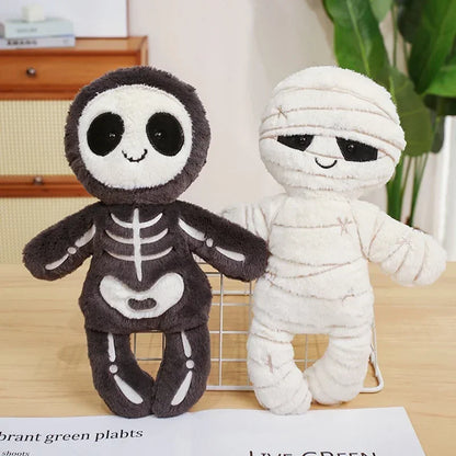 Skeleton & Mummy stuffed animal plush soft toy pillow pals plushie
