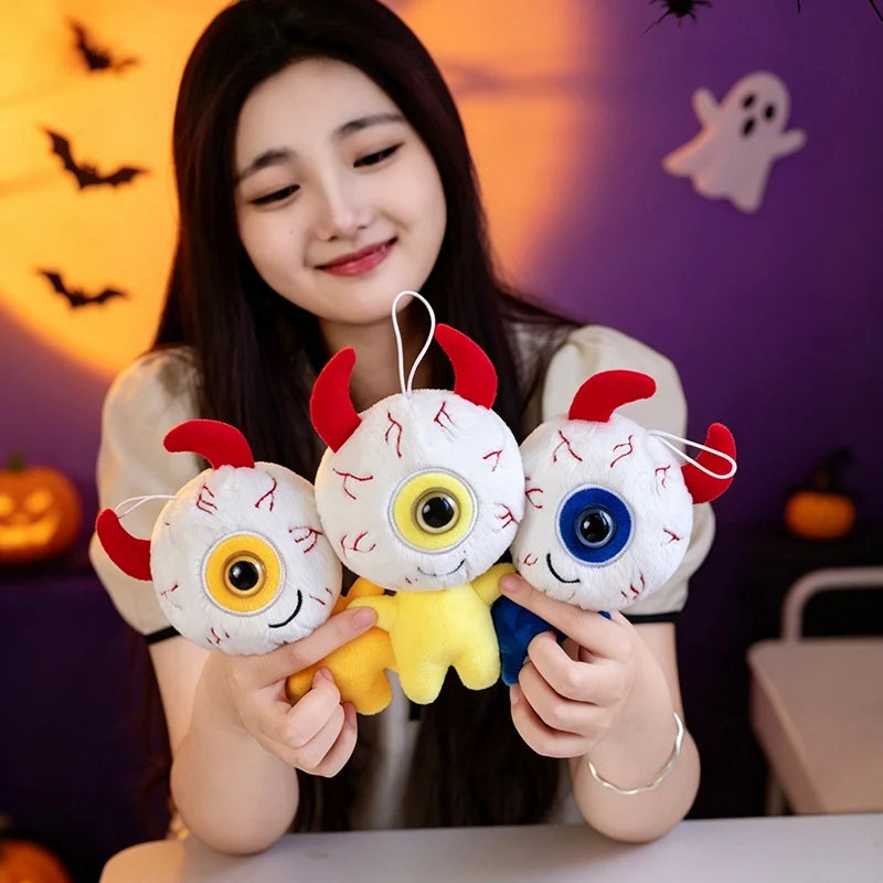 Halloween One-Eyed Devil Plush Keychain Cute Eyeball Monster Stuffed Pendant Spooky Bag Hanging Ornament Horror Party Decor Gift stuffed animal plush soft toy pillow pals plushie