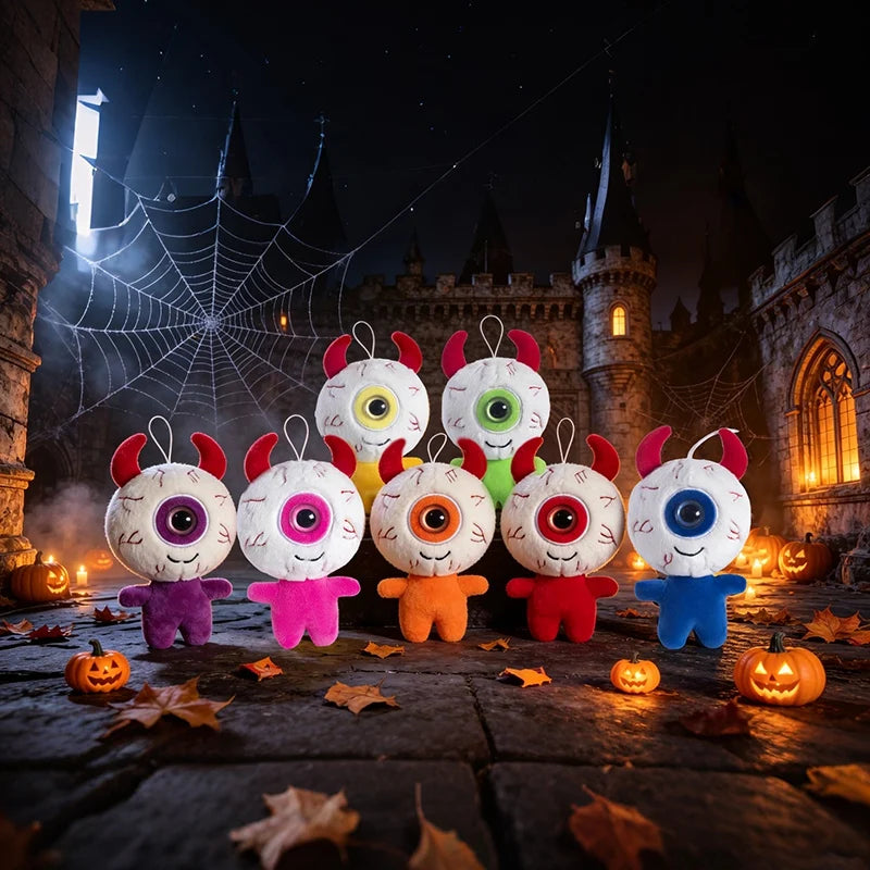 Halloween One-Eyed Devil Plush Keychain Cute Eyeball Monster Stuffed Pendant Spooky Bag Hanging Ornament Horror Party Decor Gift stuffed animal plush soft toy pillow pals plushie