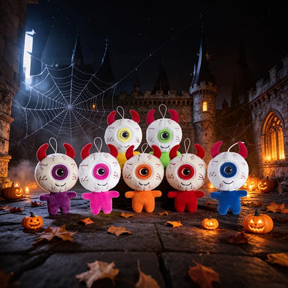 Halloween One-Eyed Devil Plush Keychain Cute Eyeball Monster Stuffed Pendant Spooky Bag Hanging Ornament Horror Party Decor Gift stuffed animal plush soft toy pillow pals plushie