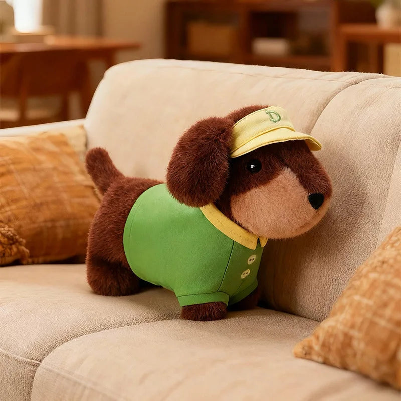 Dressed Dog Plush GREEN stuffed animal plush soft toy pillow pals plushie
