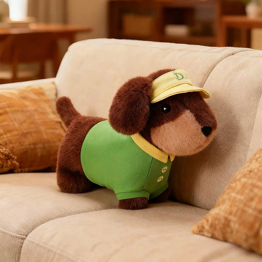 Dressed Dog Plush GREEN stuffed animal plush soft toy pillow pals plushie