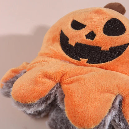 Halloween Flip Pumpkin Octopus Plush Toy for Dogs Interactive Squeaky Sound Pet Toy, Spooky Ghost & Pirate Design Puppy Chew Toy stuffed animal plush soft toy pillow pals plushie
