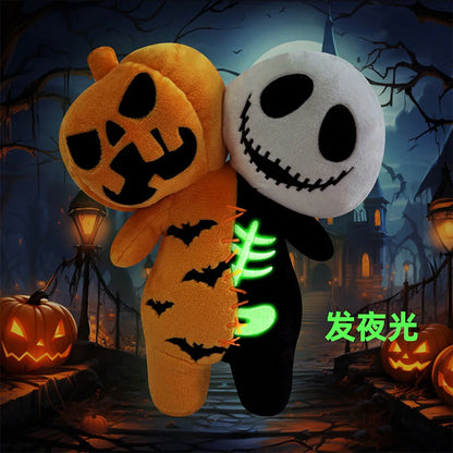 Halloween Double-headed Pumpkin Plush Toy Double Headed Skull Rabbit Horror Skull White Ghost Luminous Zombie Cat Halloween Gif stuffed animal plush soft toy pillow pals plushie