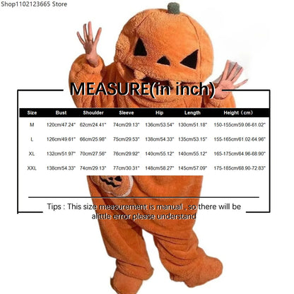 Halloween Pumpkin Onesie Pajamas Adult Kigurumi Funny Plush Warm Comfortable Homewear Jumpsuit Loungewear Carnival Party Cosplay stuffed animal plush soft toy pillow pals plushie