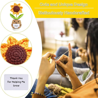 Crocheted Sunflower Potted Plant Gif stuffed animal plush soft toy pillow pals plushie