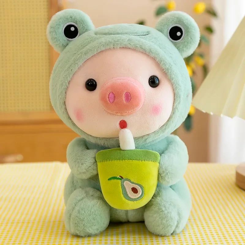 Cute Milk Tea Pig Plush Toy frog stuffed animal plush soft toy pillow pals plushie