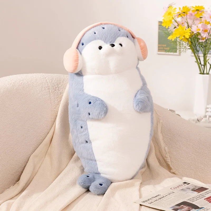 Baby Seal Plush Blue with earmuffs stuffed animal plush soft toy pillow pals plushie