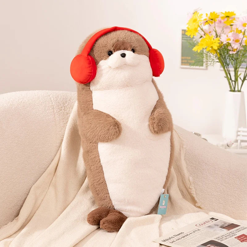 Baby Seal Plush Brown with earmuffs stuffed animal plush soft toy pillow pals plushie