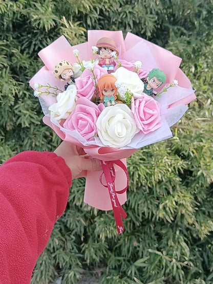 Hot Original One Piece Chopper Plush Bouquet Doll Tony Tony Chopper Anime Soft Valentine's Day Christmas Party Graduation Gift