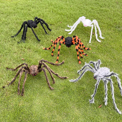 Halloween Black Giant Spider Scary Artificial Plush Spider Home Bar Haunted House Scene Ornaments Props Holiday Outdoor Decors stuffed animal plush soft toy pillow pals plushie