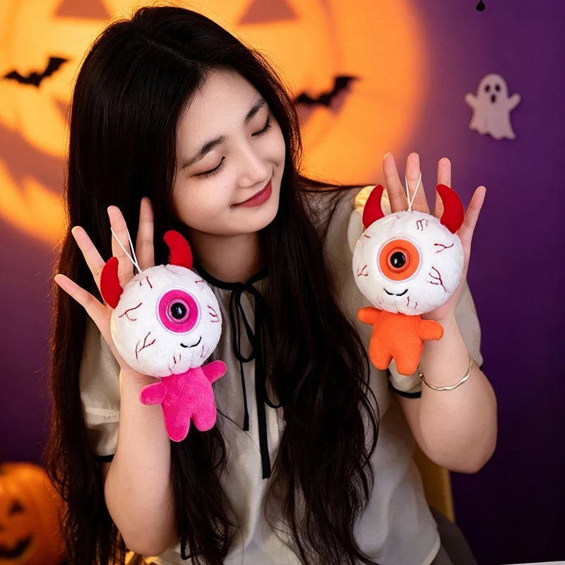 Halloween One-Eyed Devil Plush Keychain Cute Eyeball Monster Stuffed Pendant Spooky Bag Hanging Ornament Horror Party Decor Gift stuffed animal plush soft toy pillow pals plushie
