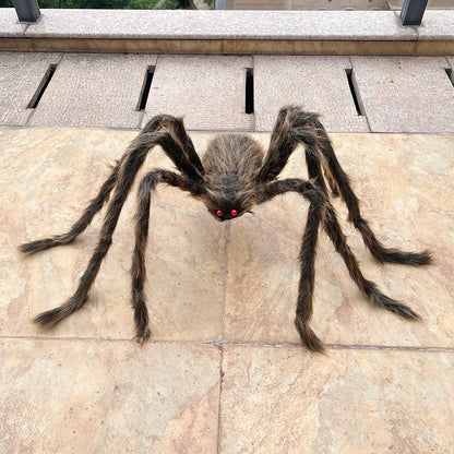 Halloween Black Giant Spider Scary Artificial Plush Spider Home Bar Haunted House Scene Ornaments Props Holiday Outdoor Decors stuffed animal plush soft toy pillow pals plushie