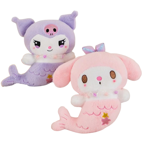 Mermaid Kuromi & Melody stuffed animal plush soft toy pillow pals plushie