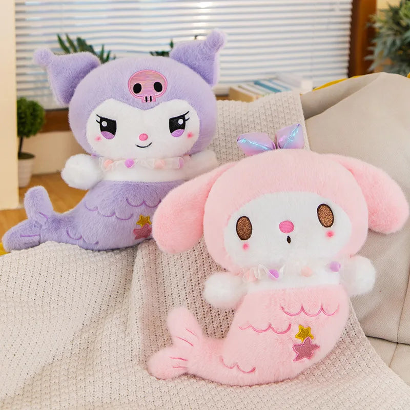 Mermaid Kuromi & Melody stuffed animal plush soft toy pillow pals plushie