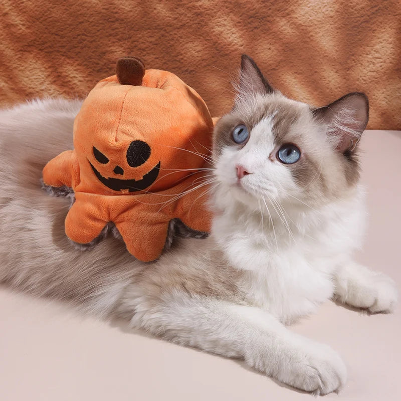 Halloween Flip Pumpkin Octopus Plush Toy for Dogs Interactive Squeaky Sound Pet Toy, Spooky Ghost & Pirate Design Puppy Chew Toy stuffed animal plush soft toy pillow pals plushie