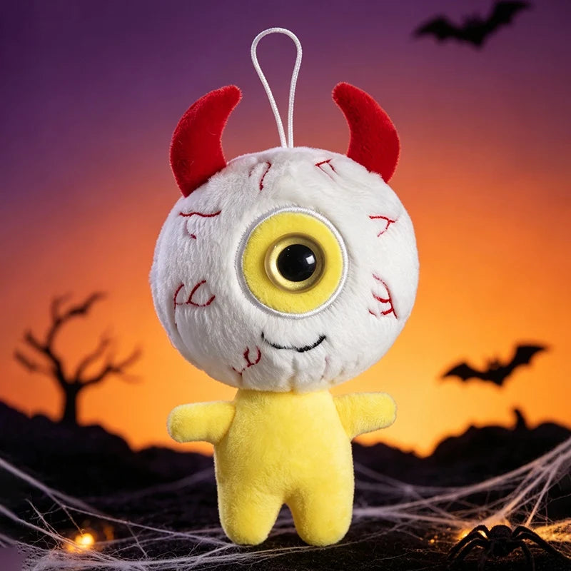 Halloween One-Eyed Devil Plush Keychain Cute Eyeball Monster Stuffed Pendant Spooky Bag Hanging Ornament Horror Party Decor Gift LIGHTYELLOW 15CM stuffed animal plush soft toy pillow pals plushie