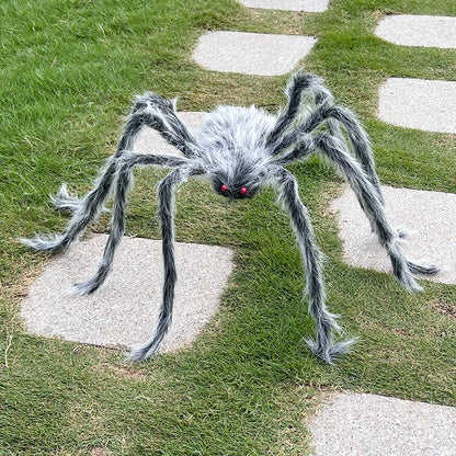 Halloween Black Giant Spider Scary Artificial Plush Spider Home Bar Haunted House Scene Ornaments Props Holiday Outdoor Decors stuffed animal plush soft toy pillow pals plushie