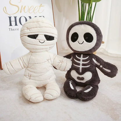 Skeleton & Mummy stuffed animal plush soft toy pillow pals plushie