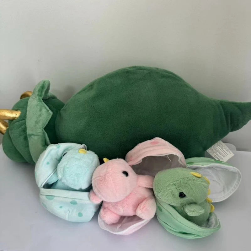 Pregnant Triceratops green 50cm stuffed animal plush soft toy pillow pals plushie