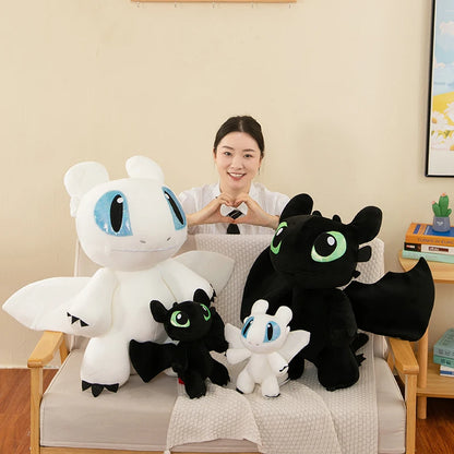 Chubby Toothless & Light Fury stuffed animal plush soft toy pillow pals plushie