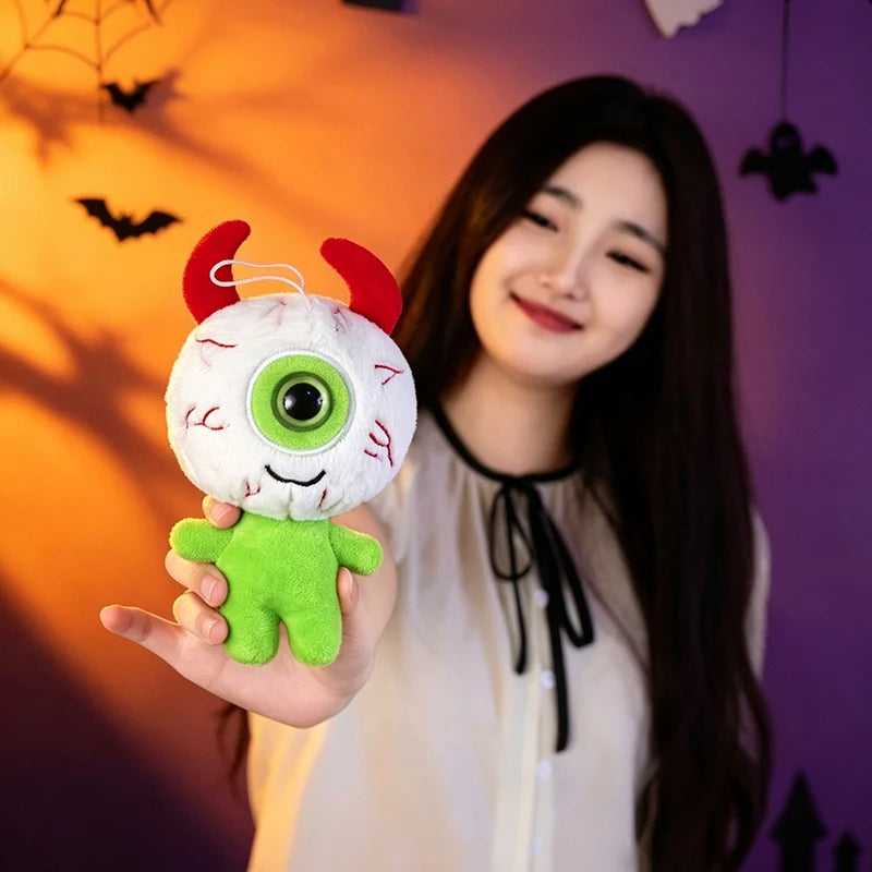 Halloween One-Eyed Devil Plush Keychain Cute Eyeball Monster Stuffed Pendant Spooky Bag Hanging Ornament Horror Party Decor Gift stuffed animal plush soft toy pillow pals plushie