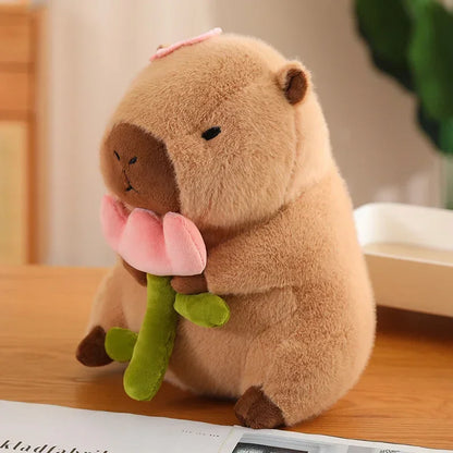 Kawaii Capybara flower capibara about 30cm stuffed animal plush soft toy pillow pals plushie
