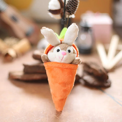 Reversible Bunny Carrot Plush Keychain stuffed animal plush soft toy pillow pals plushie