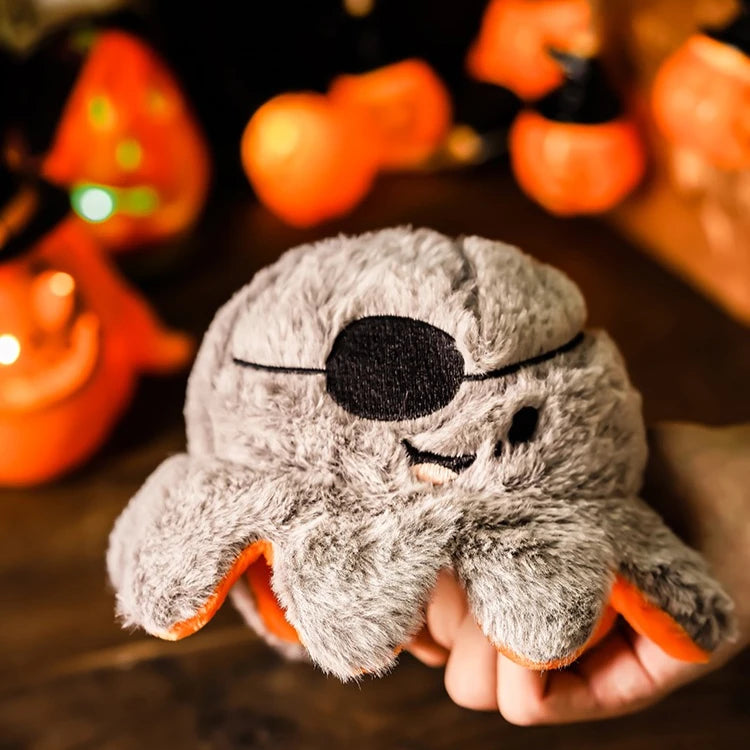 Halloween Flip Pumpkin Octopus Plush Toy for Dogs Interactive Squeaky Sound Pet Toy, Spooky Ghost & Pirate Design Puppy Chew Toy stuffed animal plush soft toy pillow pals plushie