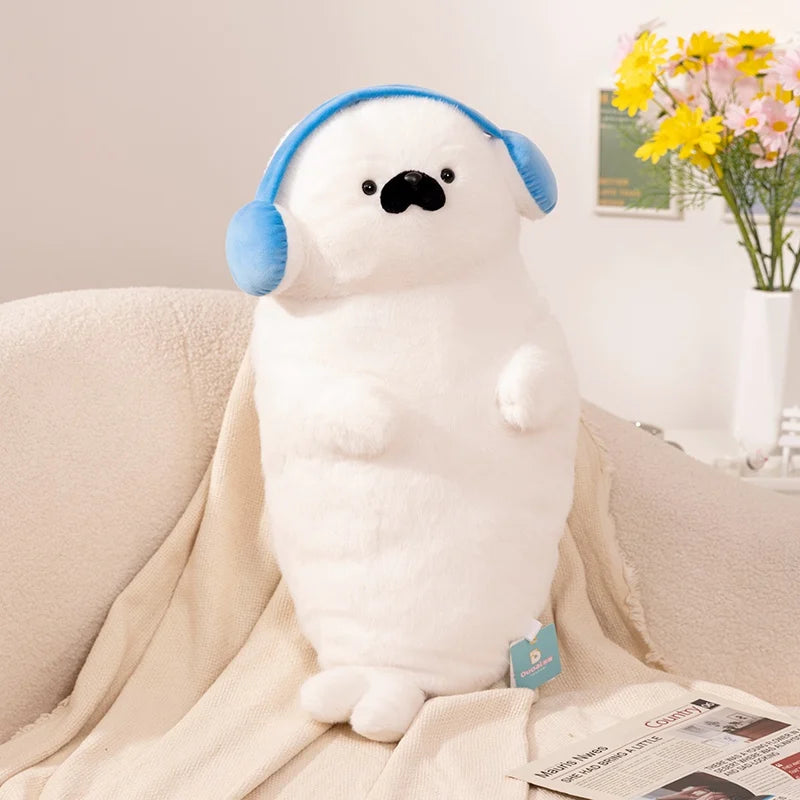 Baby Seal Plush White with earmuffs stuffed animal plush soft toy pillow pals plushie