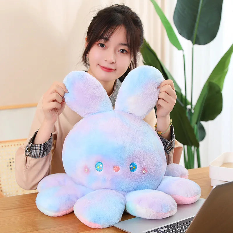 Reversible Bunny stuffed animal plush soft toy pillow pals plushie