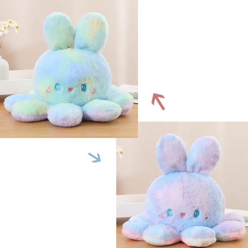 Reversible Bunny stuffed animal plush soft toy pillow pals plushie